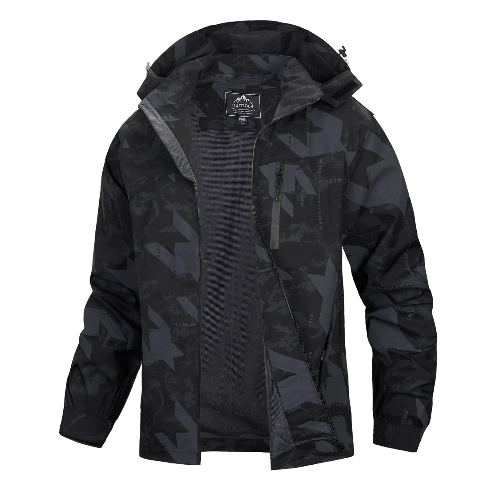 LBL Softshelljacke für Herren Wasserdicht Outdoor Jacken Warme Gefütterte mit Abnehmbarer Kapuze Atmungsaktive Wanderjacke übergangsjacke