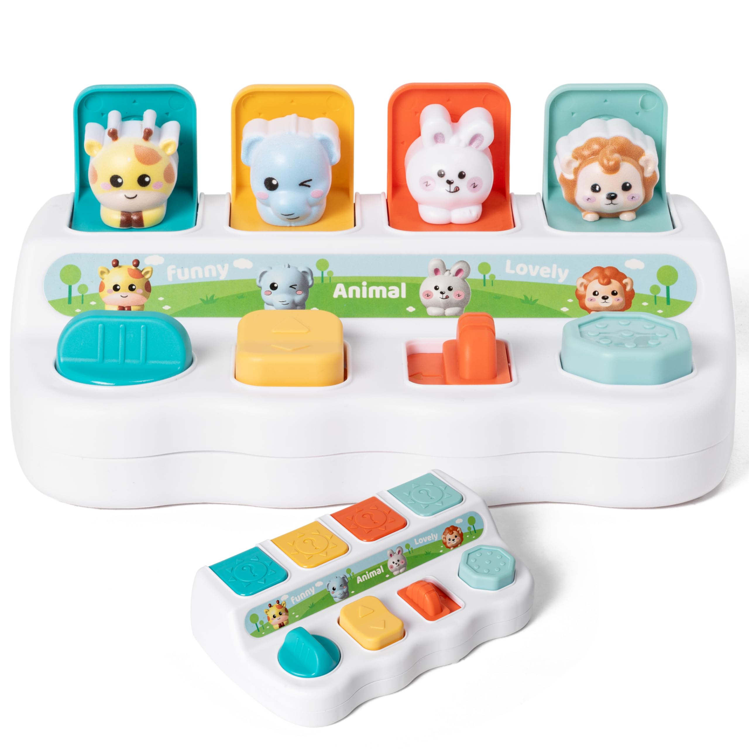 GerdfeiTawtab Animals Pop Up Toy - Interactive Funny Activity Pop Up Toys Early Learning Montessori Developmental Cause and Effect Color Sorting for Toddlers 18 Months+ Boys Girls