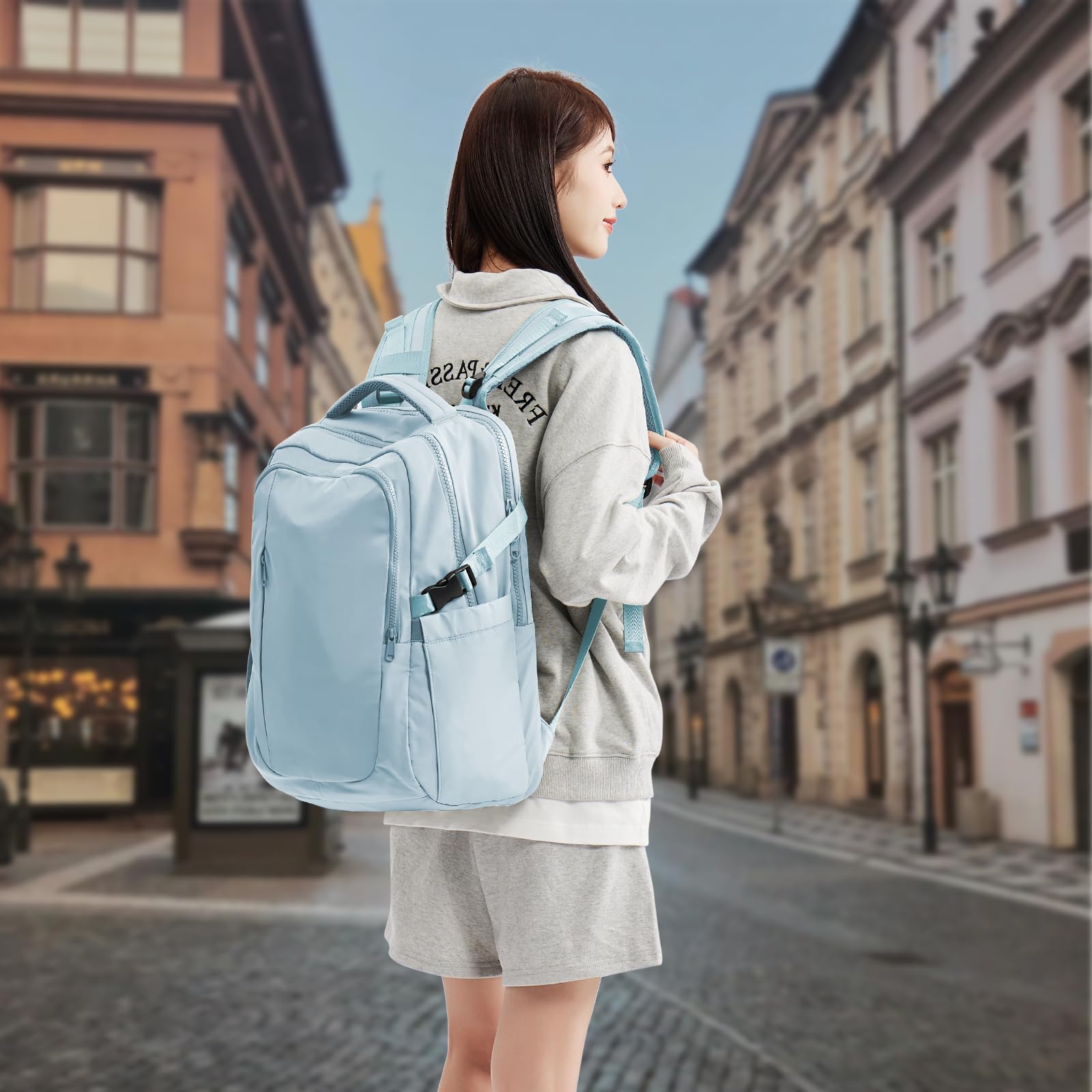 SZLX Zaino Ryanair 40x30x20 Sottovuoto con Pompa Zaino Ryanair 40x20x25 Donna Zaino da Viaggio Wizzair Bagaglio a Mano Uomo per Laptop da 14 Pollici Borse da Cabina 45x36x20 Easyjet con Porta Scarpe