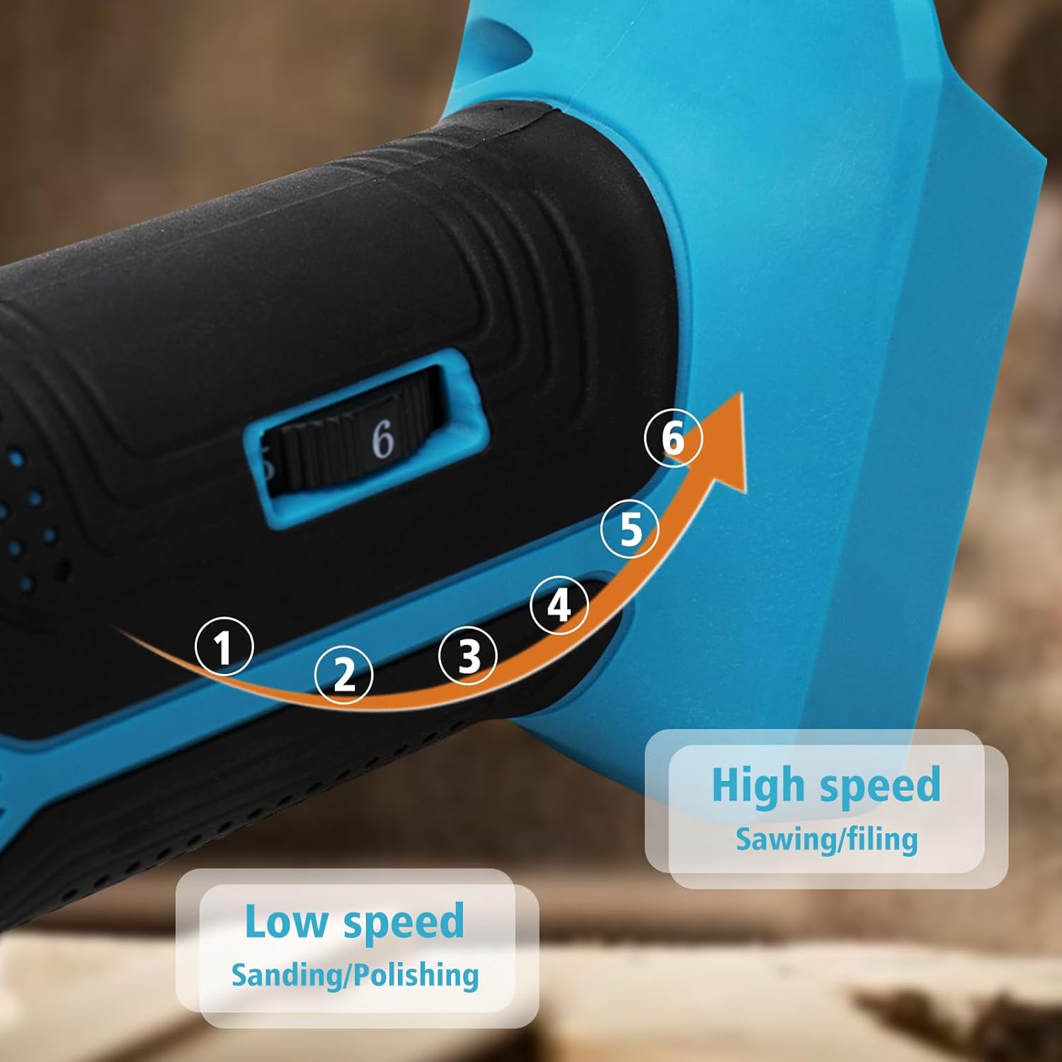 Cordless Oscillating Multi-Tool Compatible with Battery, Multifunction Oscillating Saw with 6 Variable Speed, 22 Piece Aessory Kit, for Removal, Scraping, Cutting and Polishing