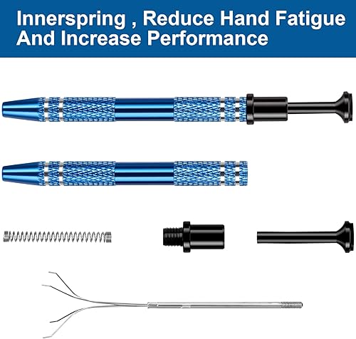 Miniatura 4 de ANCIRS Paquete de 3 herramientas de recogida de 4 garras de acero inoxidable para recolección de piezas pequeñas, agarrador de 4 puntas para objetos