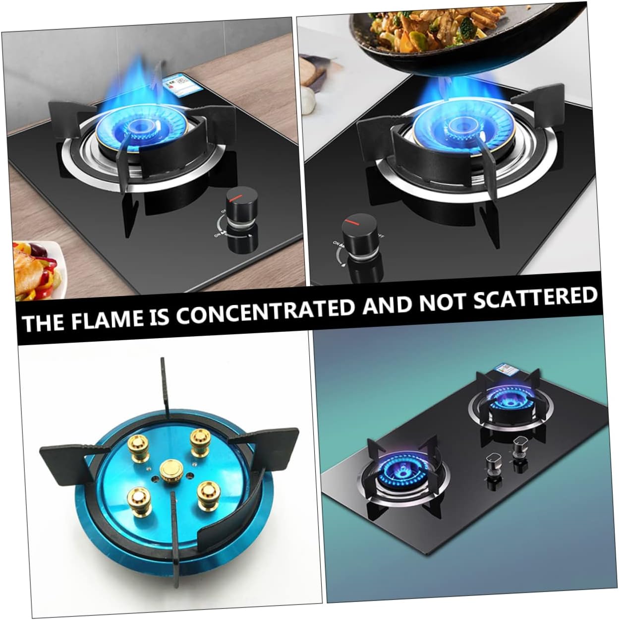 STOBAZA Non-slip Stove Rack Cast Iron Bracket Wok Holder for Gas Cooktop Kitchen Accessory