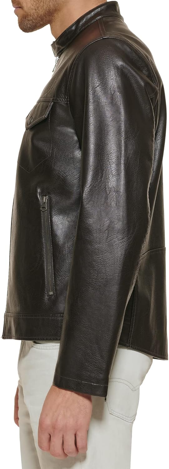 Levi's Men Faux Leather Racer Jacket - Image 3