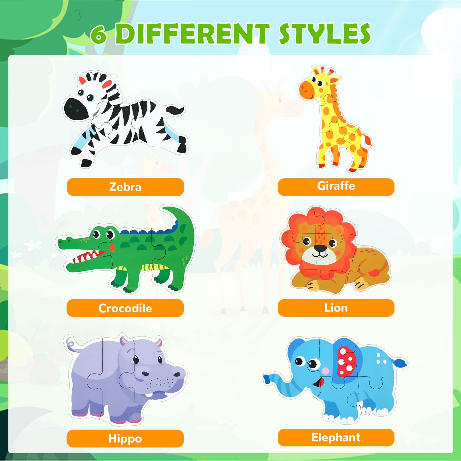BBLIKE Puzzle Enfant 2 3 4ans, 5 Niveaux de Difficulté Différents Jouet Puzzle en Bois pour Enfants, Jouet Puzzle en Carton Éducatif Parfait pour Garçons Filles de 2 Ans