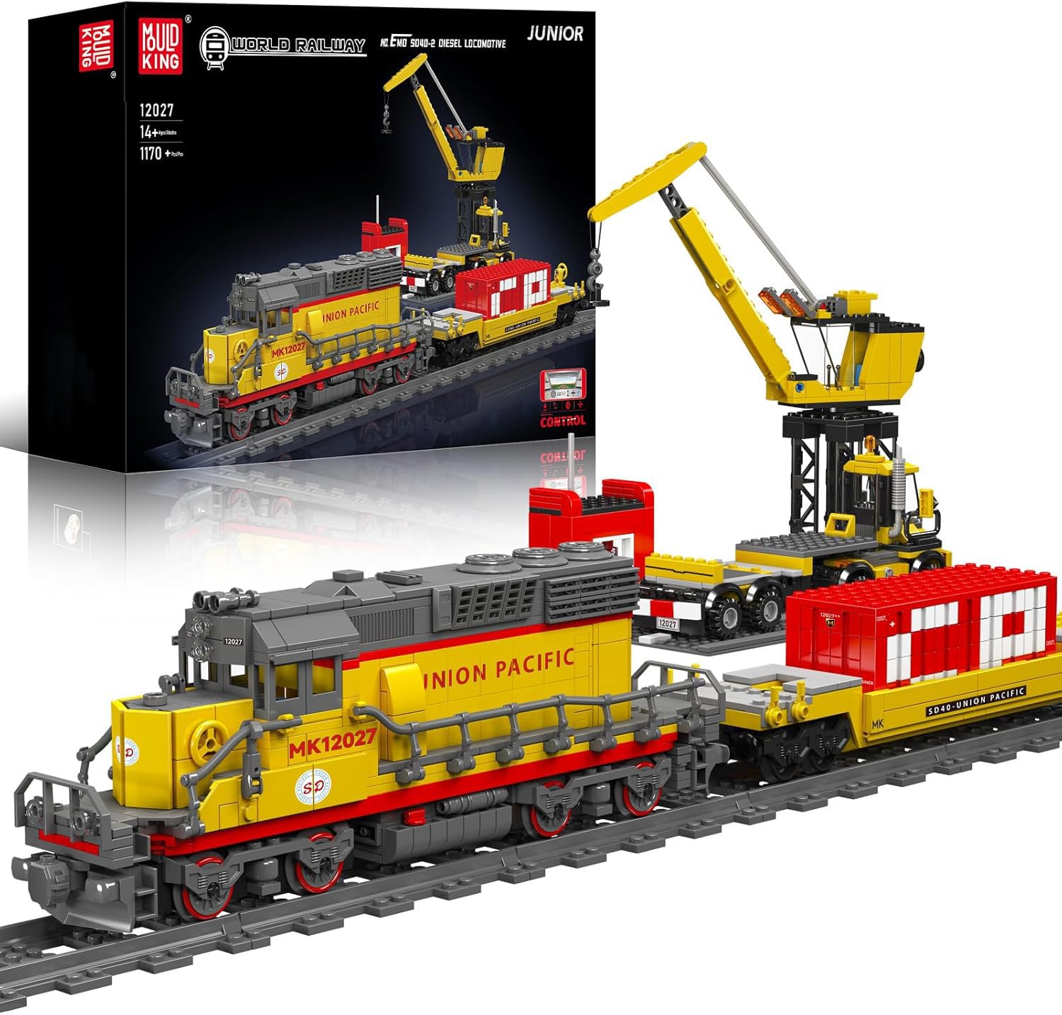 Amazon.co.jp: Mould King 12027科学技術列車鉄道積み木模型、内燃機関