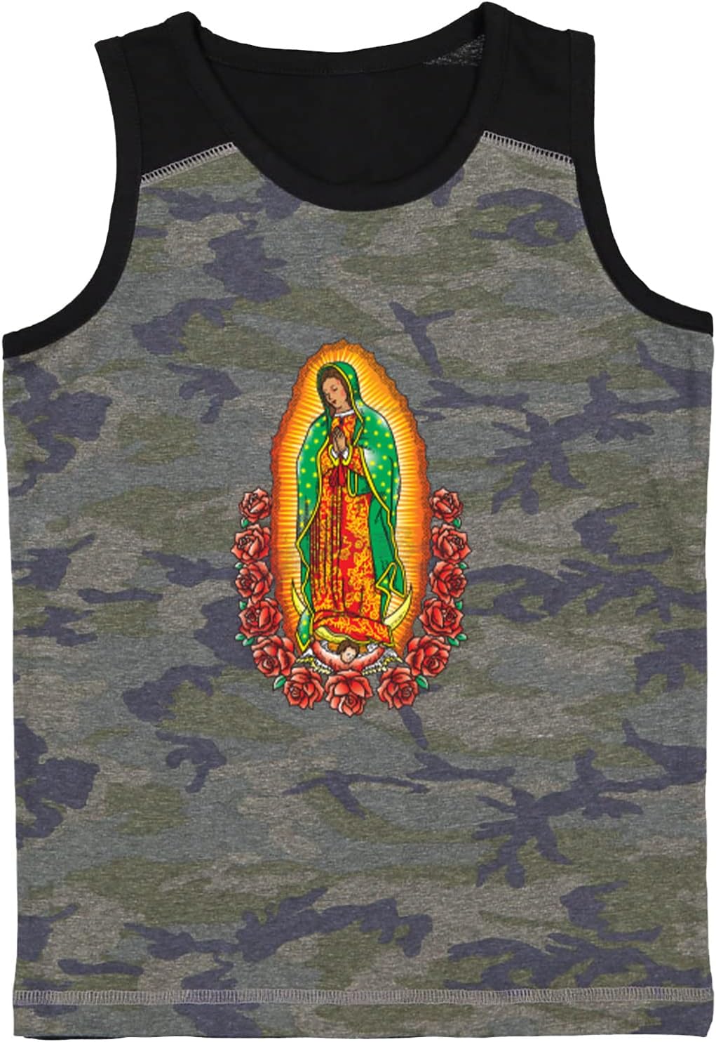 Our Lady - Virgin Mary Christianity Youth Contrast Back Tank Top