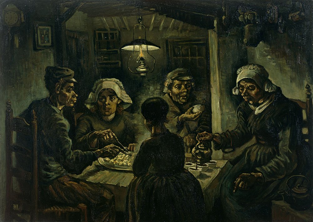 Vincent Van Gogh The Potato Eaters œuvre d'art haut de gamme avec cadre noir