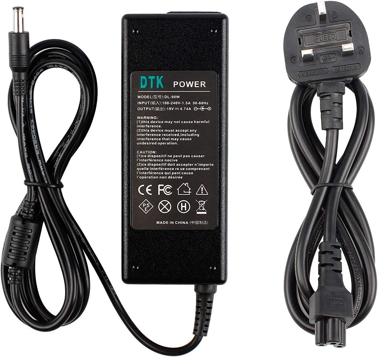 DTK 19V 4.74A 90W Laptop Charger for SAMSUNG Notebook Computer PC Power Cord Supply Lead AC Adapter GT M N NB NP P VM Q R RV X series Connector:5.5 x 3.0mm(19V 3.16A / 60W Compatible)