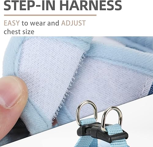 Miniatura 4 de PUPTECK Juego de arnés ajustable para mascotas collar y correa para perros pequeños cachorros y gatos entrenamiento y correr arnés reflectante