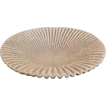 Decorative Bowl decor Tray, Scalloped Pedestal Bowls for Modern Home Decor,Ruffle Decor,Stylish Key Bowl for Entry Table,Decorative Fruit Bowl for Kitchen Counter,Artificial Stone Beige