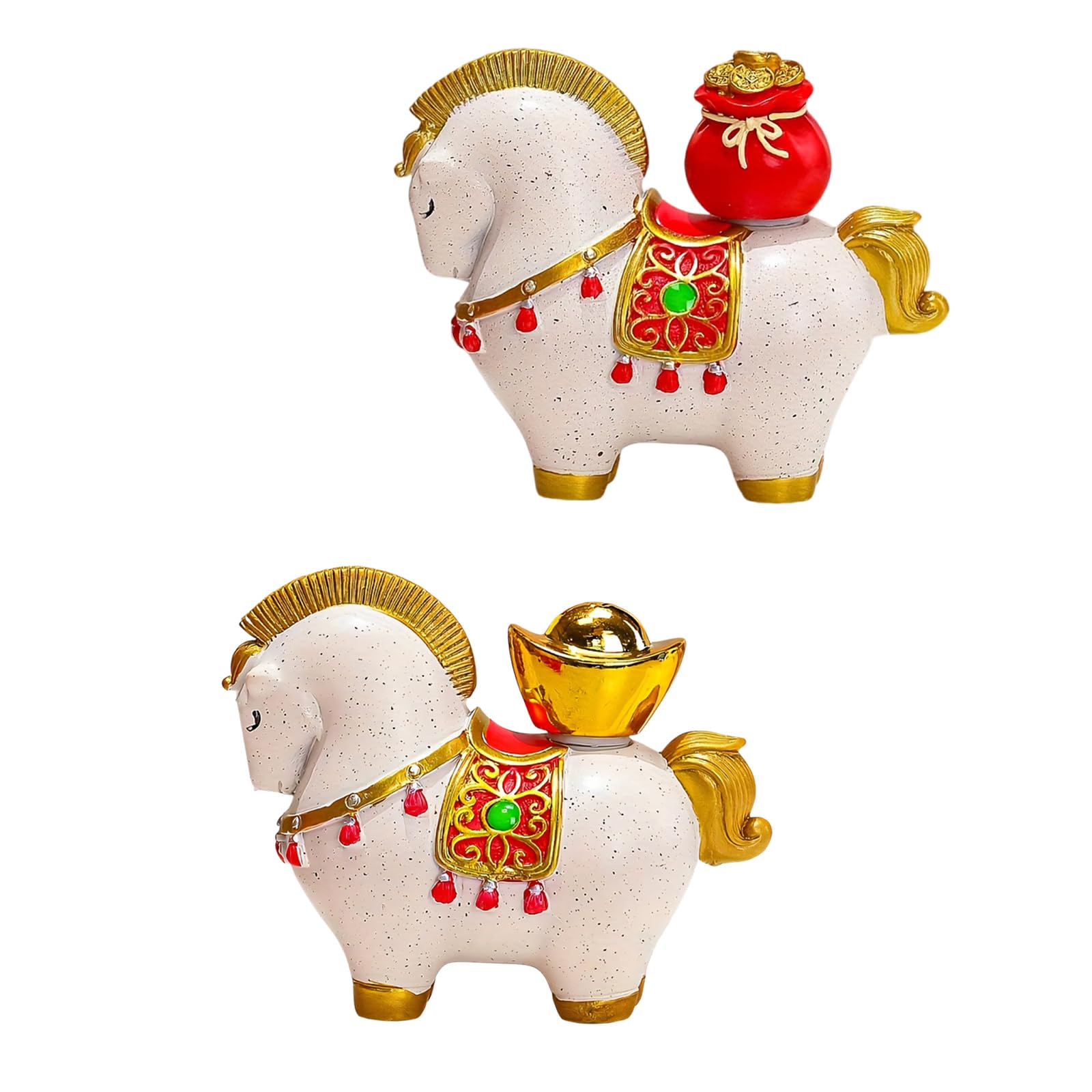 TFAOYS 2Pcs Moving Horse Model Whirling Handcrafteds Piece Professional Luck Symbol Decoration Whirling Lucky Horse Figurine