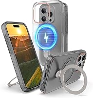 Vista 11 de Funda magnética diseñada para iPhone 14 Pro Max con soporte, compatible con MagSafe, funda para iPhone 14 Pro Max, funda de teléfono de doble capa