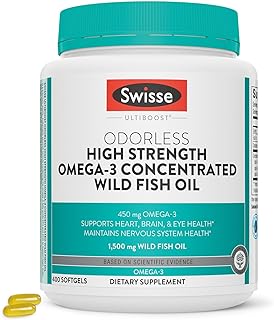 Wild Fish Oil Omega 3 Supplements for Women and Men | EPA DHA Fish Oil Supplements | Odorless - Helps Support Brain, Eye and Heart Health | High Strength 1500 mg | 400 Softgel Pills