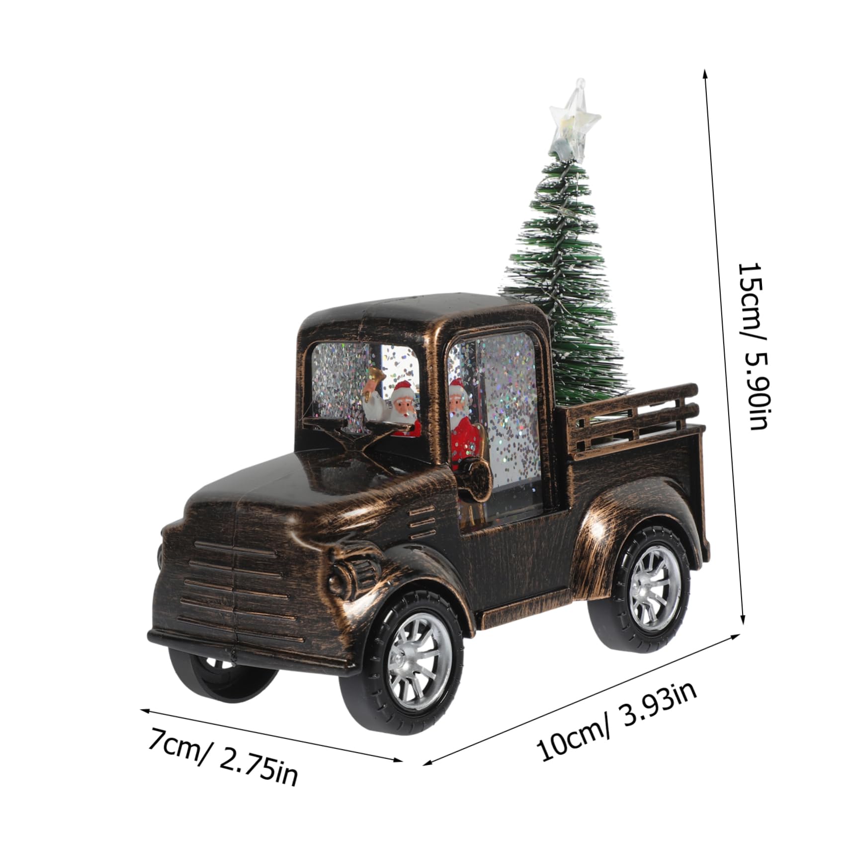 KOMBIUDA Statuina Di Natale Mini Babbo Natale Trattore E Albero Luce A Batteria Artigianato Natalizio Decorazione Da Tavolo