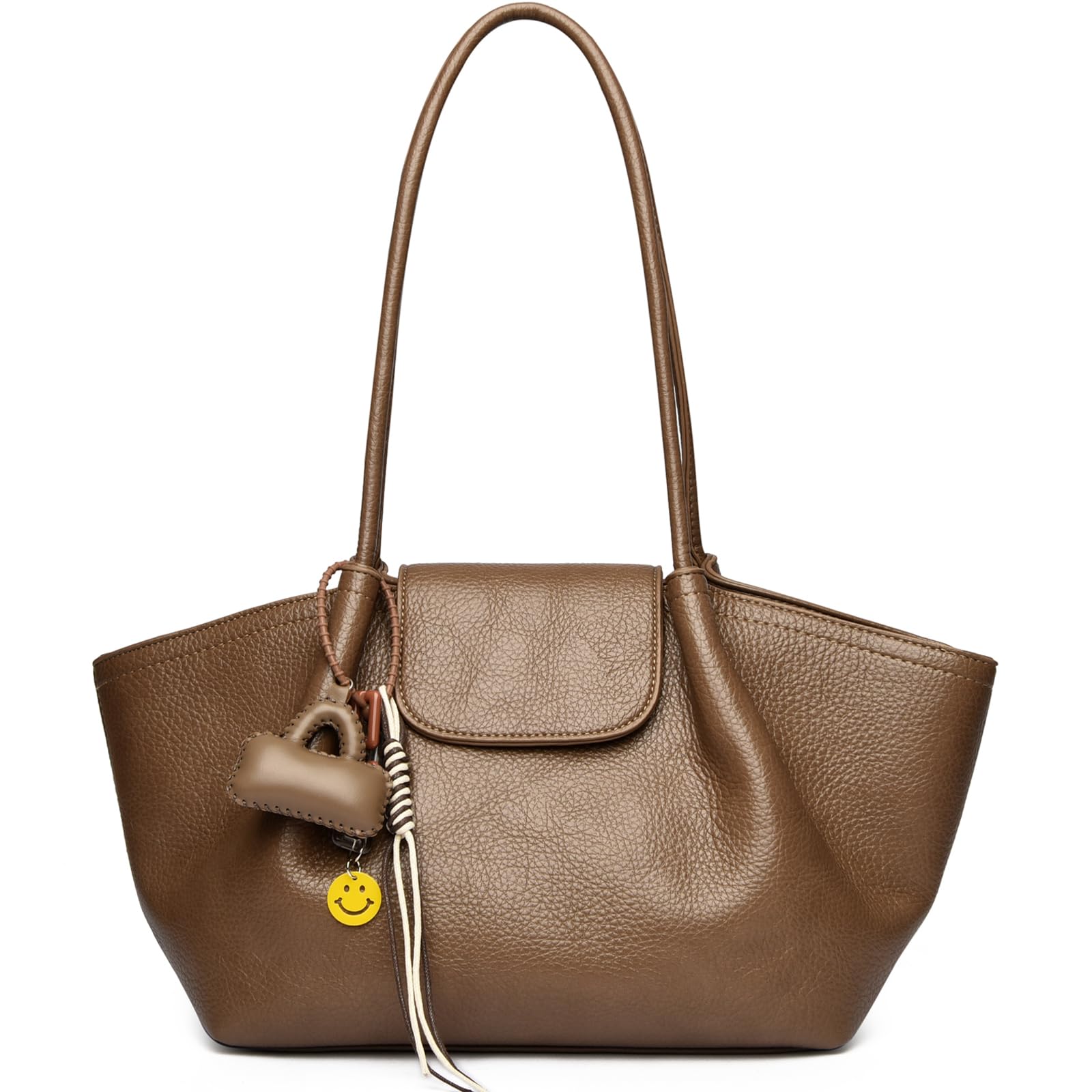 Waniki Handtasche Damen Mittelgroß Schultertasche Kunstleder Tote Bag Einfache Shopper Tasche Dumpling Handtaschen Elegante Umhängetasche Moden Shopper Bag Handbags Tragetasch Hobo Bag