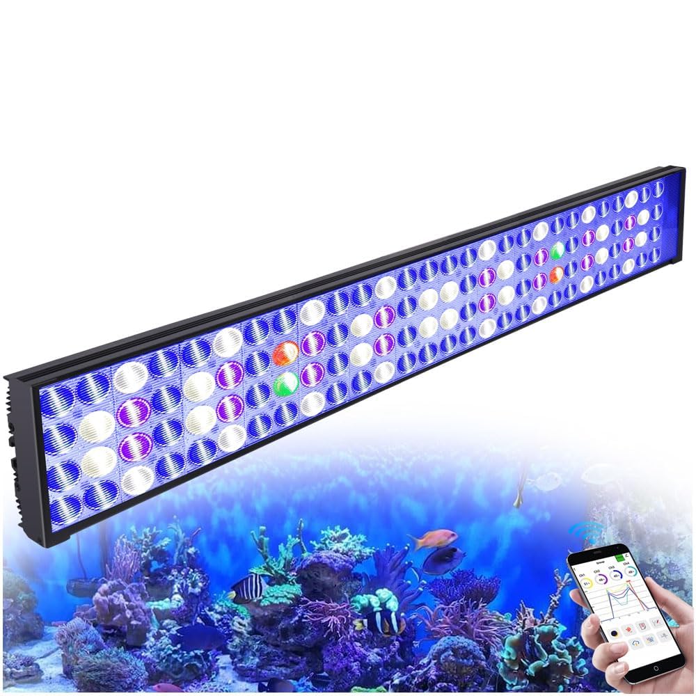 PopBloom H75 WiFi Meerwasser LED Lampe, Vollspektrum Led Aquarium Beleuchtung für Reef Coral SPS/LPS Fischaquarium, APP unterstützt Deutsch (75cm für 75-90cm)