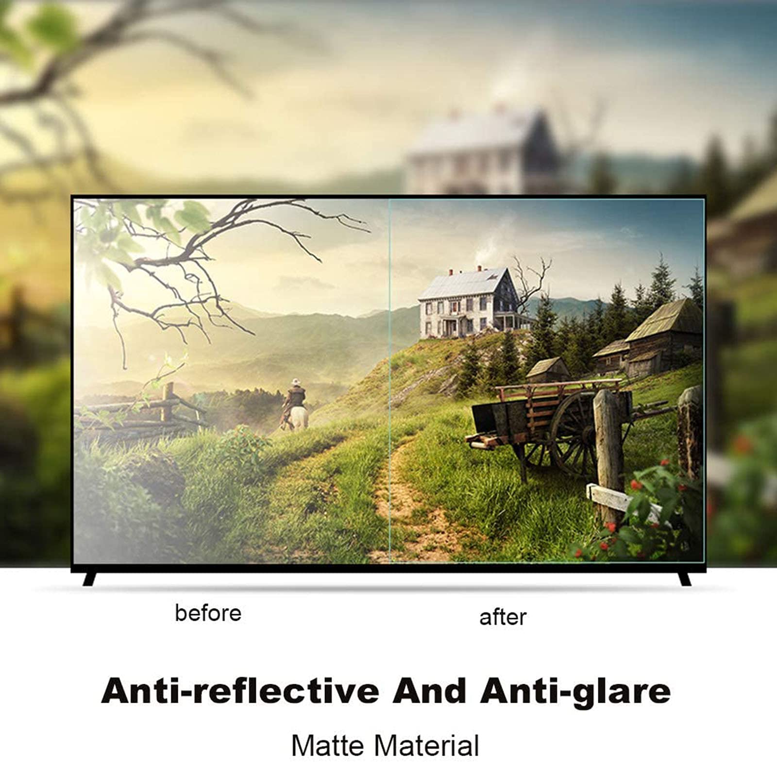 Matowy antyodblaskowy ochraniacz ekranu telewizora, filtr przeciwodblaskowy światła przeciwodblaskowy folia filtrująca do monitora anty-zadrapaniowy panel ochronny do monitora, ultralekki, ulga zmęczenie oczu, 47" (1044 * 590)
