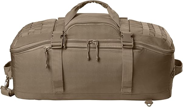 CornerStone Tactical Barrel Duffel | Rugged Convertible Duffel Bag, Padded Shoulder Straps, Multiple Zip Pockets, Coyote Brown, OSFA