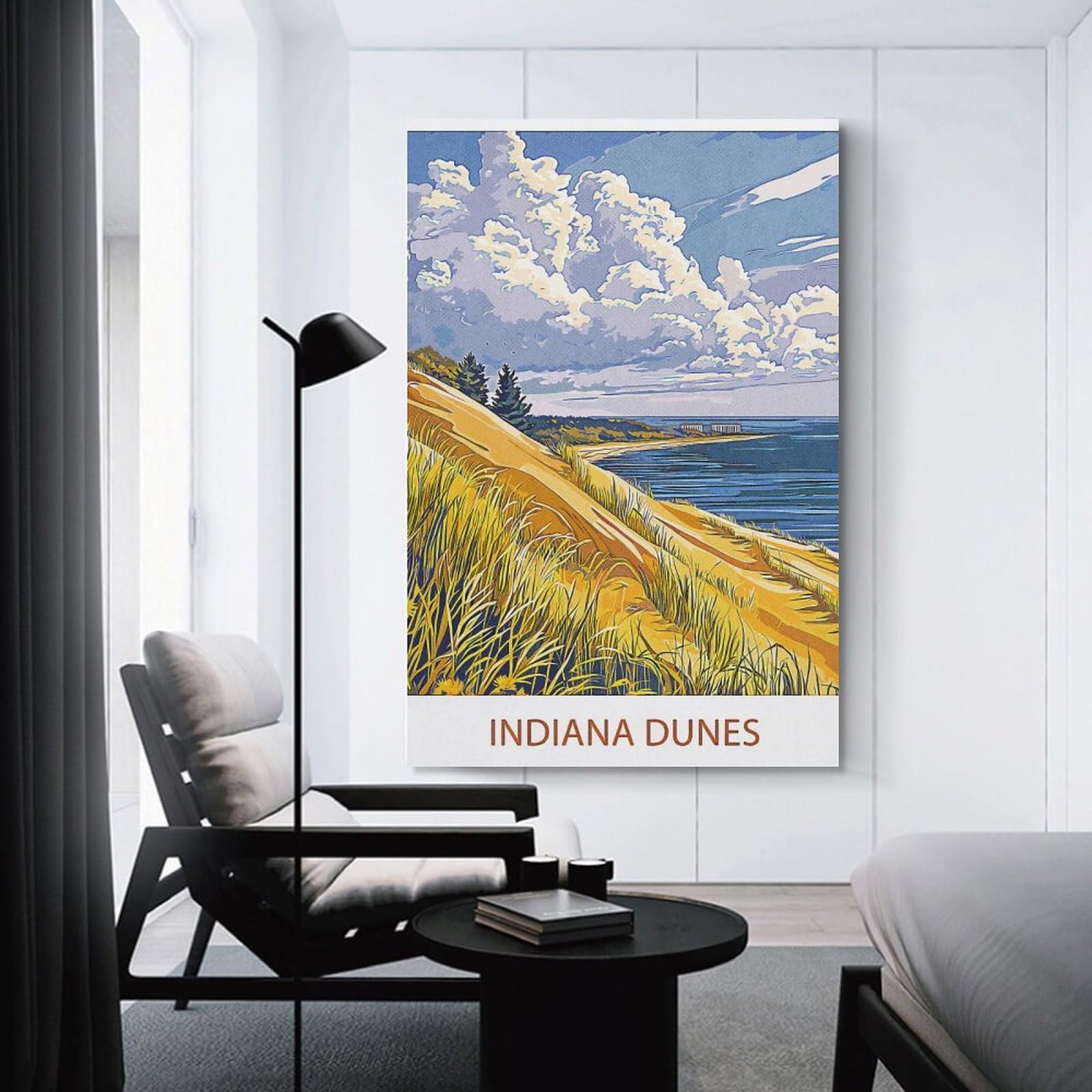Junmoney Unframe-Style-3 Indiana Dunes Landscape Wall Picture Print 16X24inch(40X60cm), For Corridors, Hallways Or Apartment Entries, Wall Decor To Refresh Empty Corners