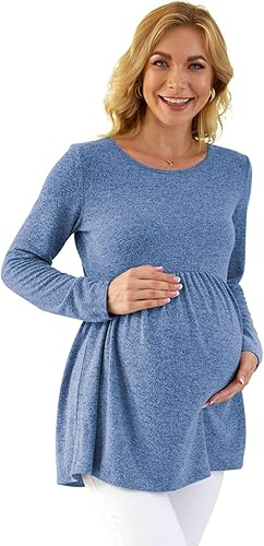 Miniatura 3 de Xpenyo Womens Maternity Tunics Long Sleeve Tops Fall Winter Shirts for Leggings Casual Pregnancy Clothes
