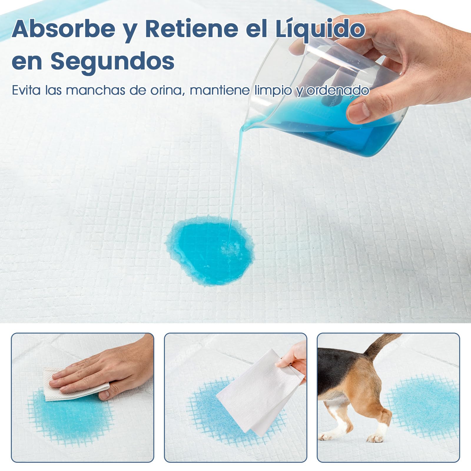 GYMAX Empapadores Perros, Alfombrillas de Entrenamiento Desechables, Ultra Absorbentes, Multicapa, Sin Fugas, Ideal para Uso Interior y Exterior, Adecuadas para Gatos, Cachorros (90 x 60 cm)