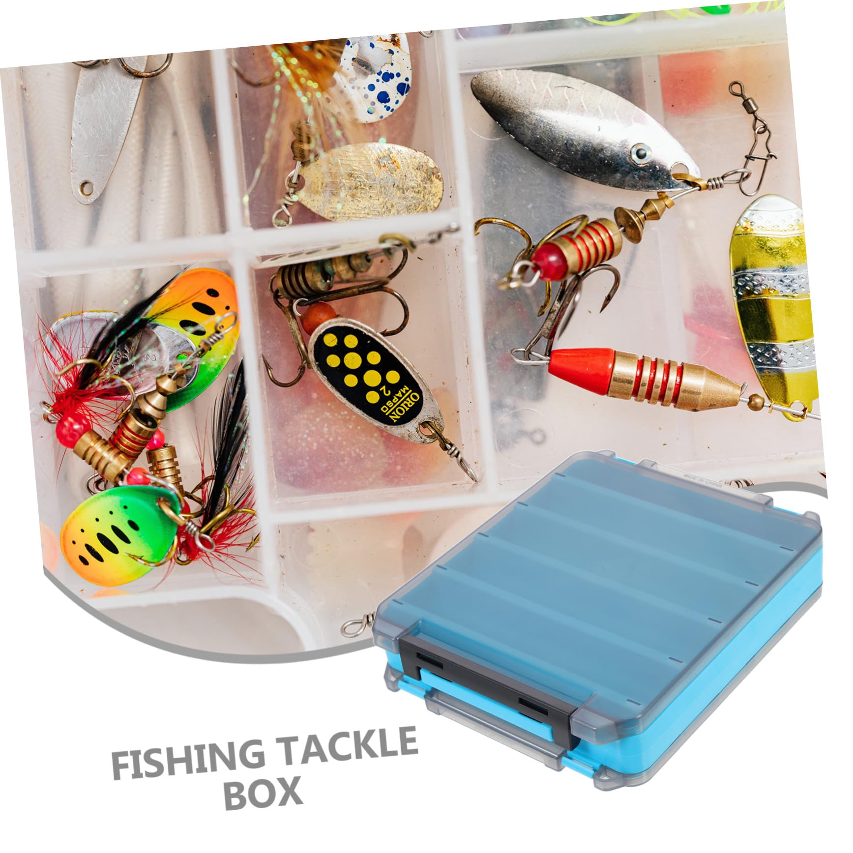 Scatola Esche da Pesca Doppia Faccia Grande Organizer Portatile Attrezzatura con Scomparti Interni Resistente per Conservazione Artificiali e Accessori