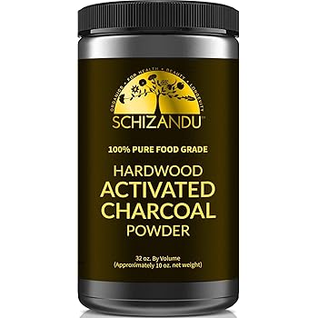 Schizandu Organics Activated Hardwood Charcoal Powder, Vegan 100% Pure Detox | Use for Skin & Body Detoxification, Teeth Whitening, Digestive Health, Hangover Prevention