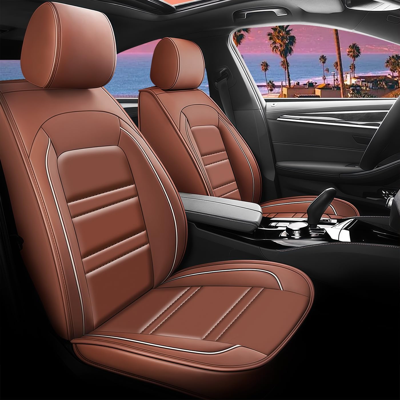 Seat Cover for Honda Accord 2003-2025 | Car Seat Covers Front Seats, Waterproof Seat Protectors, Automotive Front Seat Covers (Front Seat, Coffee)