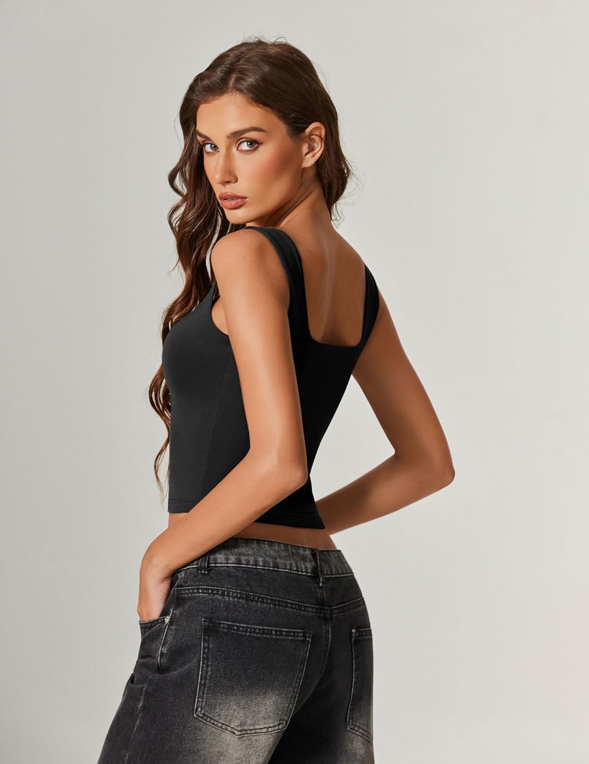 Avidlove Tank Top for Women Going Out Square Neck Double Lined Y2K Cami Summer Trendy Crop Cute Camisole Tops - Image 3