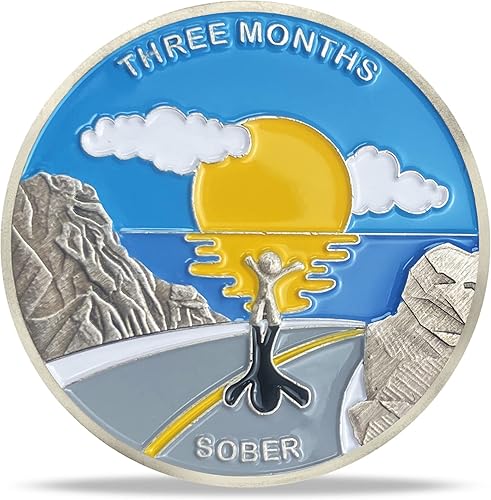 Moneda de sobriedad de 3 meses Alcohólicos Medallón Anónimo AA, Token de chip AA, regalos de sobriedad para mujeres y hombres en recuperación (1-12