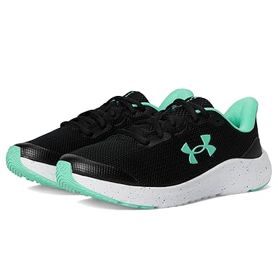 Under Armour Kids Pursuit 4 (Big Kid) Girls Shoes Black/Comet Green/Comet Green