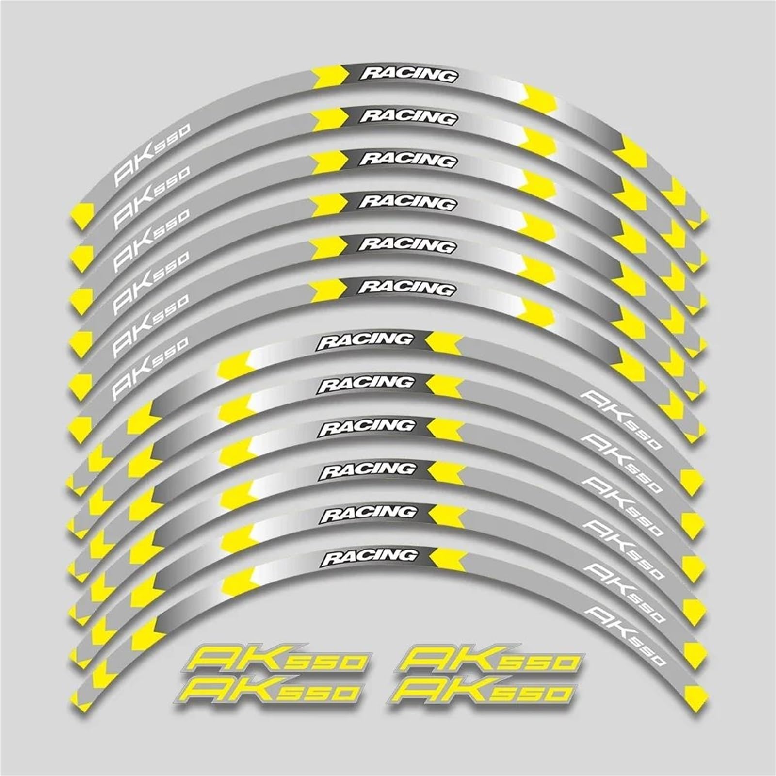 Stickers Motorcycle Accessories Wheel Stickers Reflective Rim Motorbike Waterproof Decals for KYMCO AK550 AK 550(Style 12)