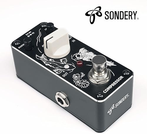 Miniatura 2 de Sondery Pedal de Compresor para Guitarra Eléctrica y Bajo, Mini Pedal de Compresión True Bypass, Controles por Nivel de Sustain y Attack, Serie Art