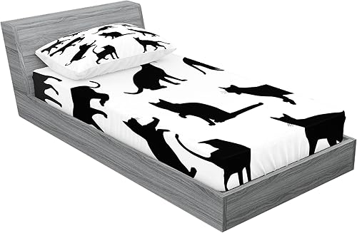 Miniatura 284 de Ambesonne Juego de sábanas bajeras y fundas de almohada occidentales, sombrero de vaquero con temática del salvaje oeste y cuerda de ganadería vieja