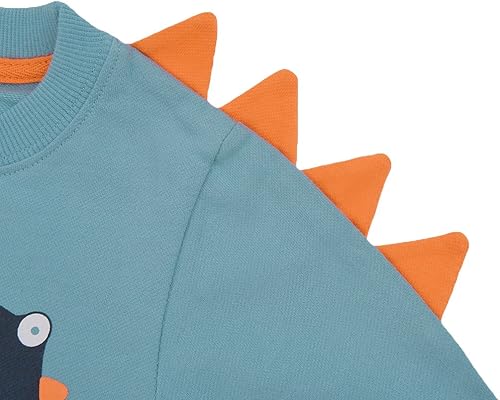 Miniatura 7 de Sudaderas para niños pequeños, de manga larga, con diseño de dinosaurio, cuello redondo, camisetas deportivas para niños de 1 a 8 años