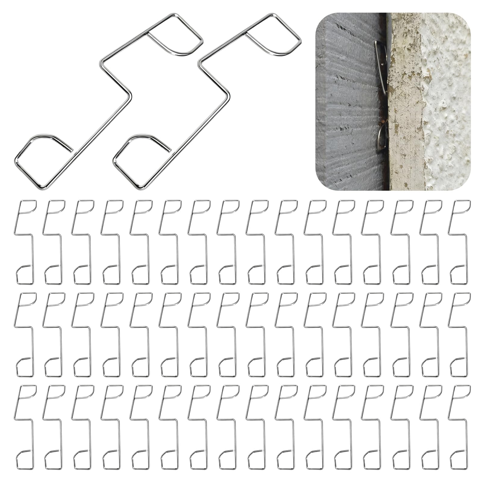 Fence Panel Clips, 50 Pcs Fence Panel Wedges Stainless Steel Fence Clips to Stop Rattling & Banging for Fence Post Repair Garden Fences and Farm Fencing