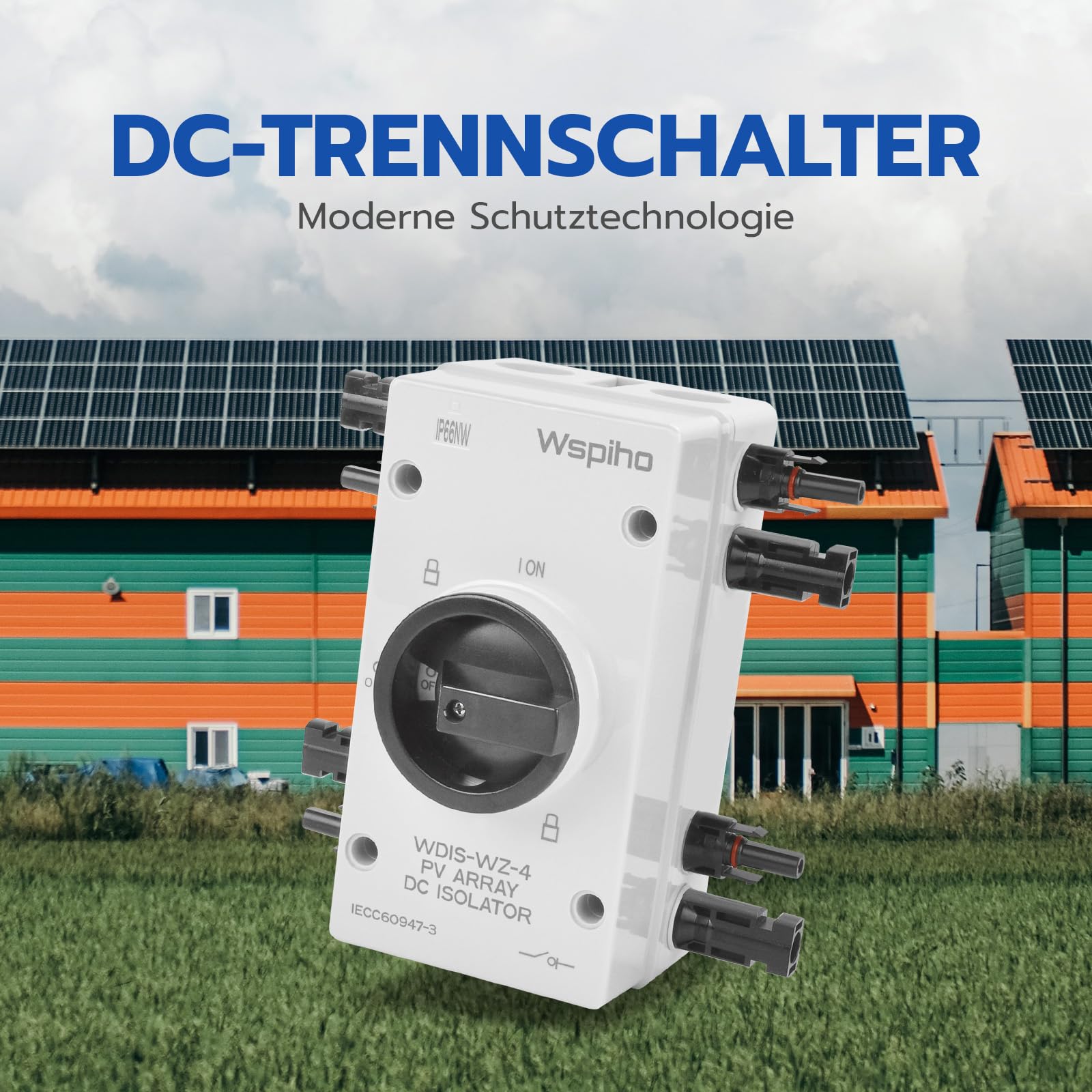 DC Trennschalter PV Anlage 32A 1000V,2 String PV Trennschalter Solar Anschlusskasten für Solaranlage,IP66 PV Sicherungsautomat für Solarplatten