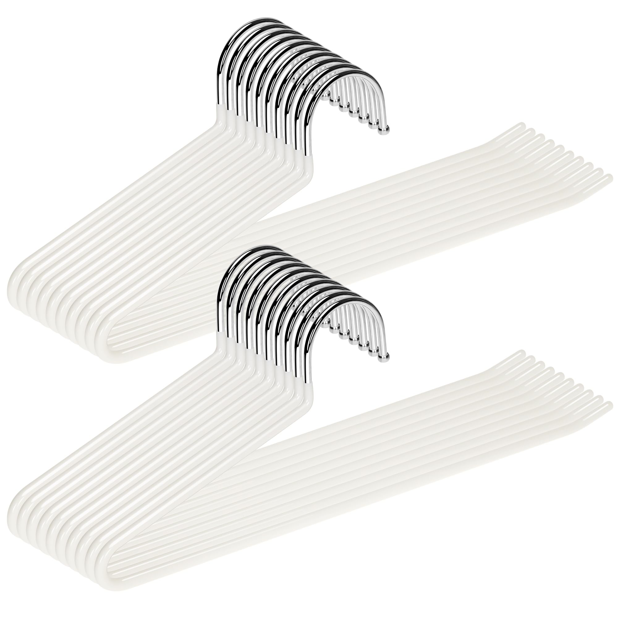EssenFlolis 20 Pack Non-Slip Open Ended Metal Trouser Hangers Space Saving