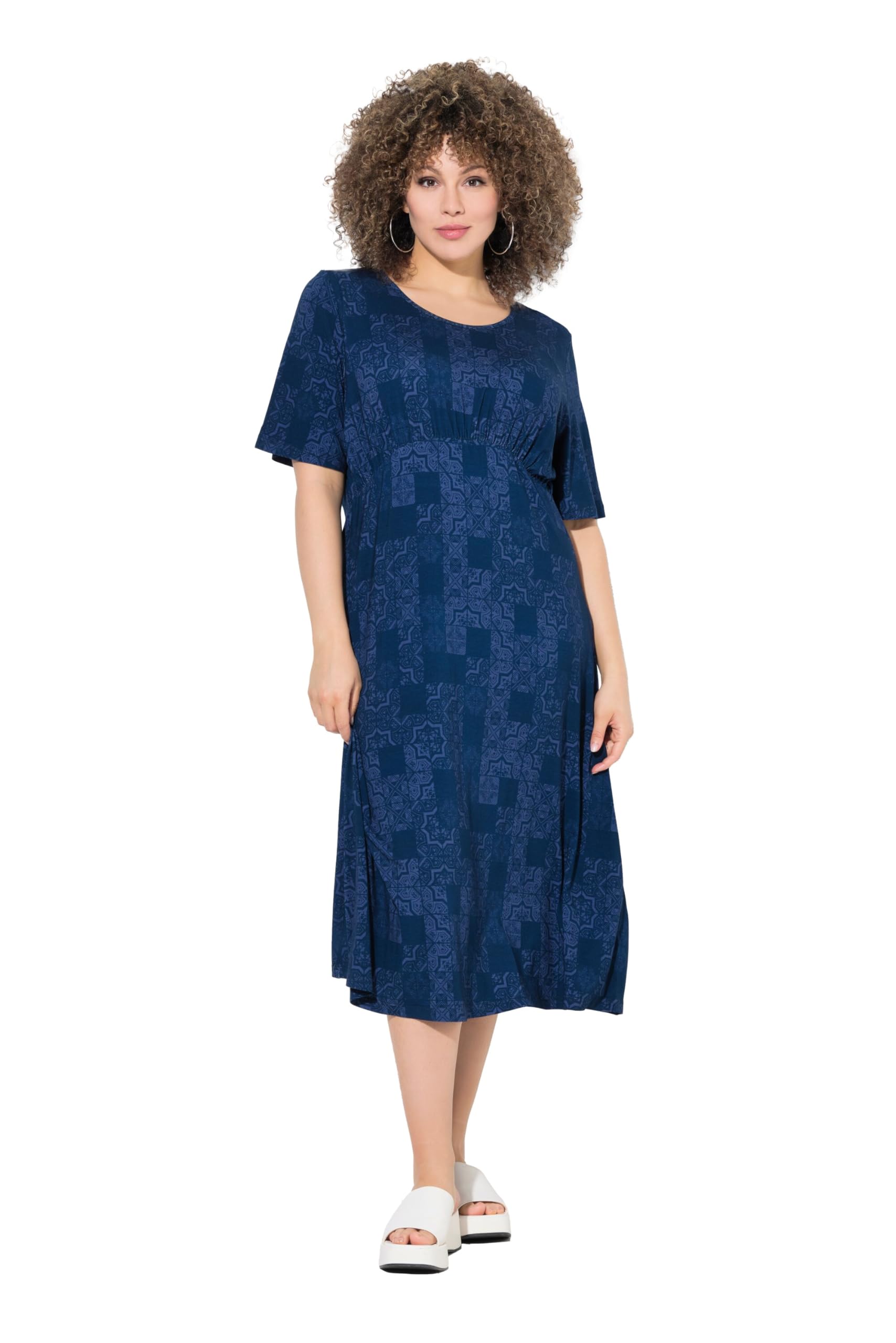 Ulla Popken Jerseykleid Mit Tonigem Kachel Print Robe Femme