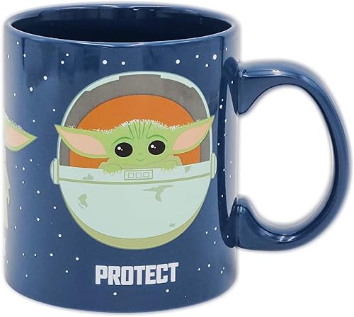 Miniatura 87 de Silver Buffalo Star Wars The Mandalorian Repeat Poses - Taza de café de cerámica estilo campista, 20 onzas Repetir Poses