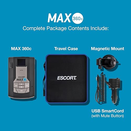 Miniatura 6 de Escort MAX 360c - Detector de radar láser - Wi-Fi y Bluetooth, protección de 360, alcance extremo largo, alertas de voz, pantalla OLED, Escort Live,