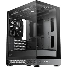 Okinos Aqua UNO Micro ATX Case, No Radiator Support, Max GPU Length 309mm, Quick-Release Panoramic Tempered Glass Front & Side, 3x120mm Non-PWM Fans Pre-Installed, Type-C 5Gbps, Black