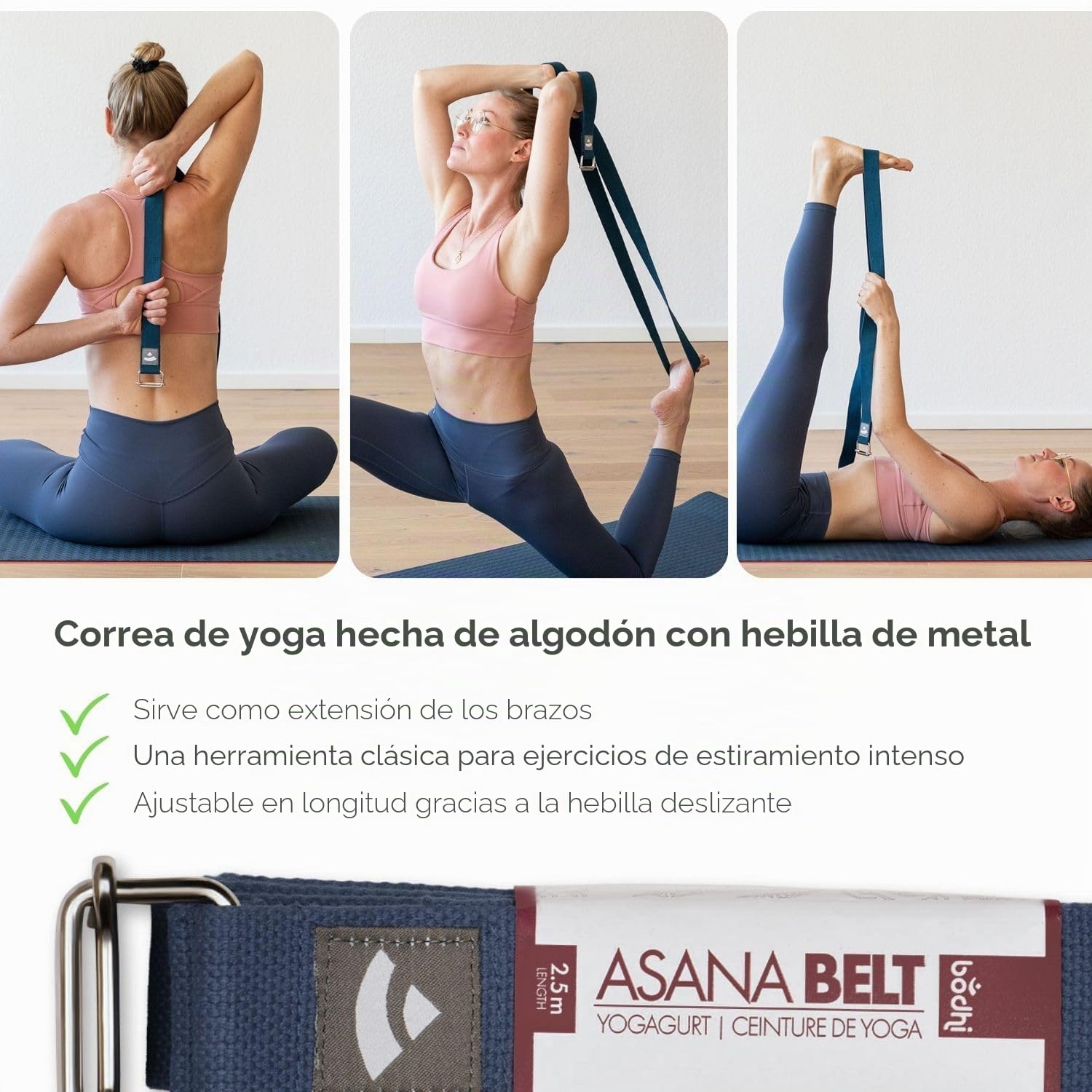 Bodhi Juego completo de iniciación de yoga, esterilla de yoga antideslizante de TPE, incluye 2 bloques de yoga de EVA (goma) y 1 correa de yoga de algodón, juego de principiantes para principiantes