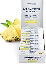 Energybody® Flüssig Magnesium Ampullen mit Vitamin C, 20x25ml / 250 mg Hochdosiertes Magnesium, 120 mg Vitamin C/Magnesium Shot mit Magnesiumcitrat - Ananas Geschmack