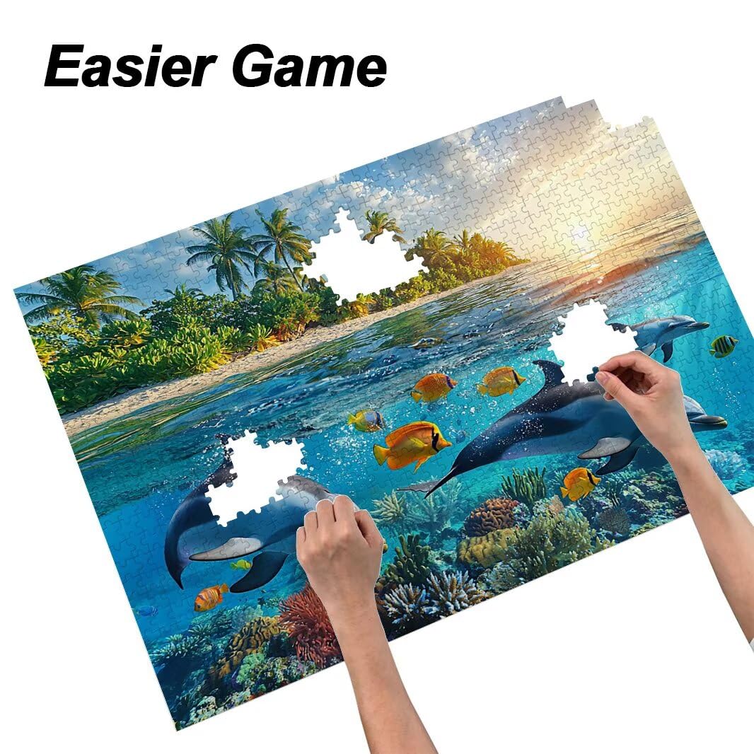 Puzzle 2000 elementów dla dorosłych, puzzle delfin wymagająca gra -4463