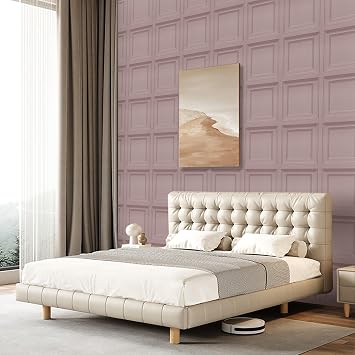 Trafagala 3D Wall Panels Textured Wallpaper Blush Pink Embossed Wood Panel Effect Embossed Wallpaper Tartan Wallpapers Neutral Art Deco for Living Room Feature Wall Bedroom Ceilings