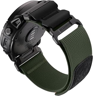 Bandletic Nylon Compatible with Garmin Fenix 7X 6X 5X Watch Band - 26mm Quick Fit Rugged Nylon Strap for Fenix 8 51mm /Instinct 2X Solar/Enduro 2 3/Quatix 3/Tactix 7/Epix Pro 2/D2 Bravo Delta/Descent Mk3i