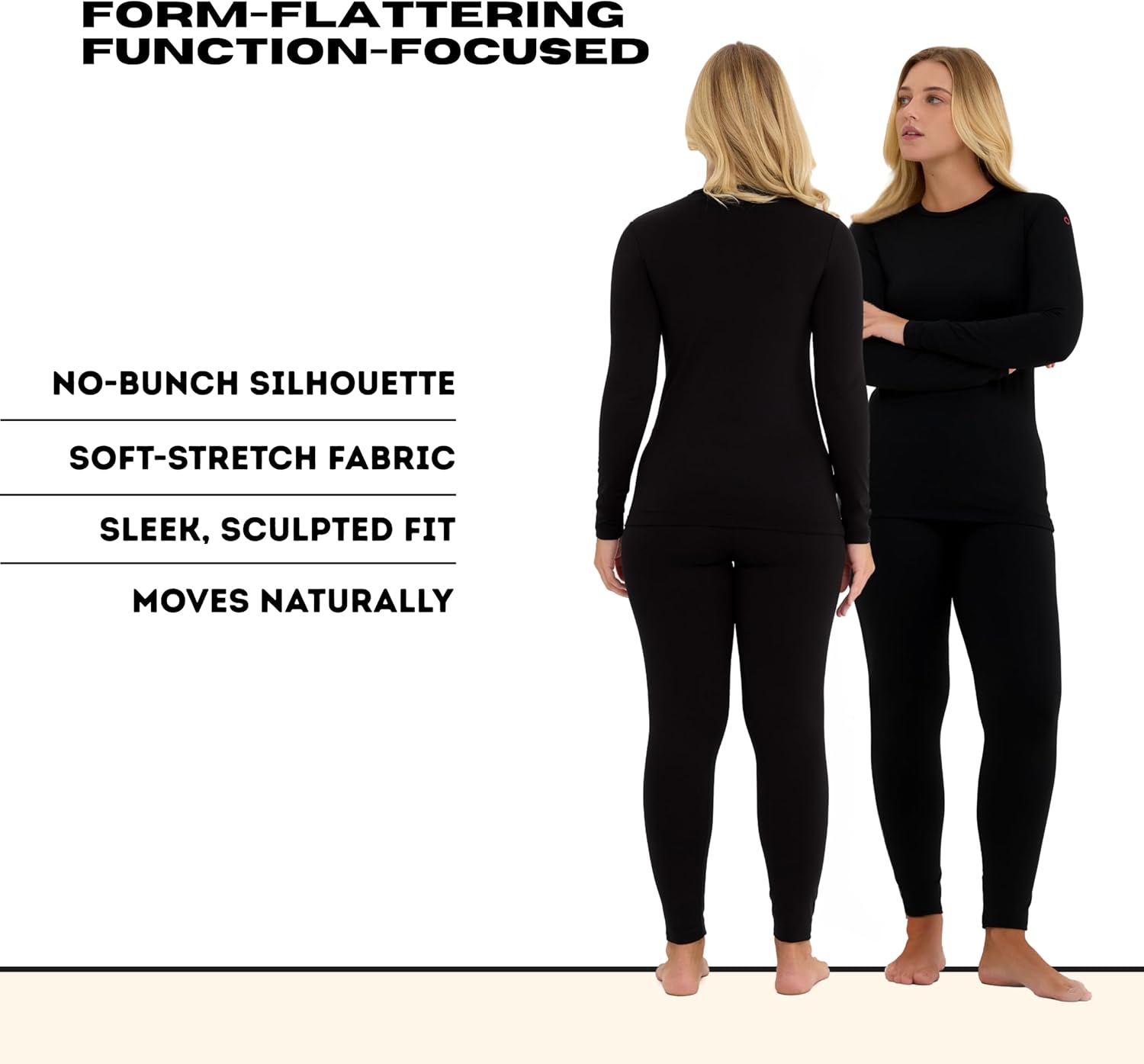 Women’s Thermal Underwear Set – Long Johns for Women Base Layer, Fleece-Lined Thermals Cold Weather | Top and Leggings - Image 4