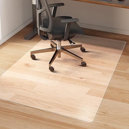 Miniatura 11 de Tapete para silla de suelo duro, 55 x 36 pulgadas, tapete para silla de oficina para superficie dura, alfombra de área para sala de estar, alfombra