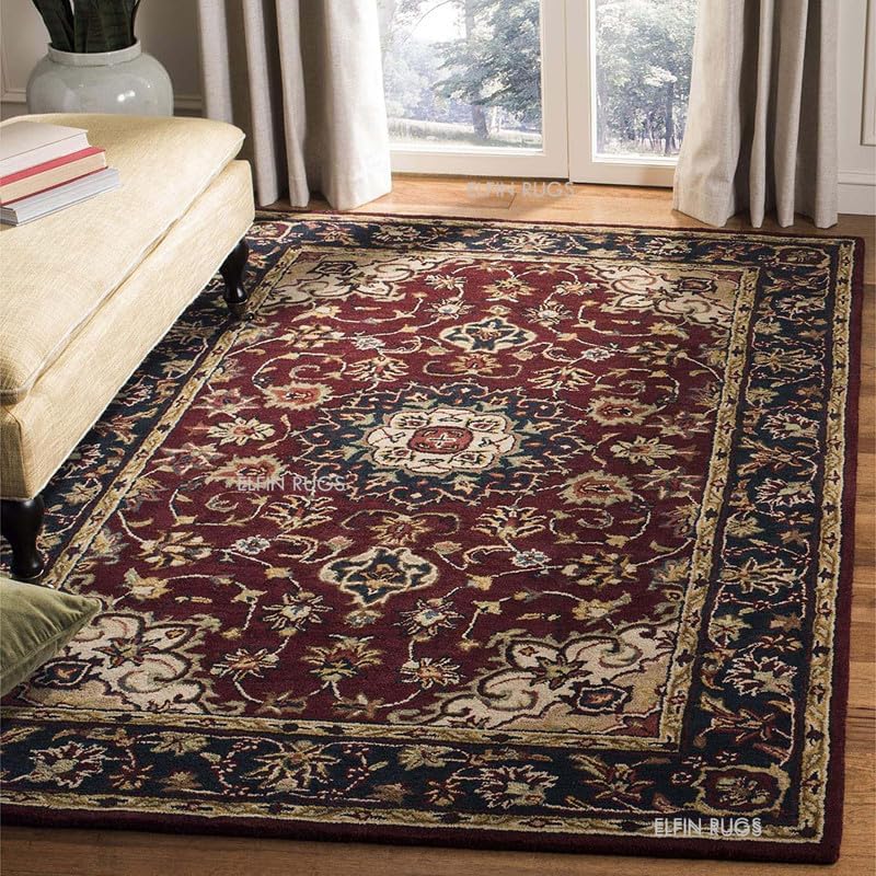 Image of OLEFIN Handmade Thick Woolen Anti Slip Carpet and Rugs for Living Room Bedroom Hall Dinning Room Kids Room Rugs